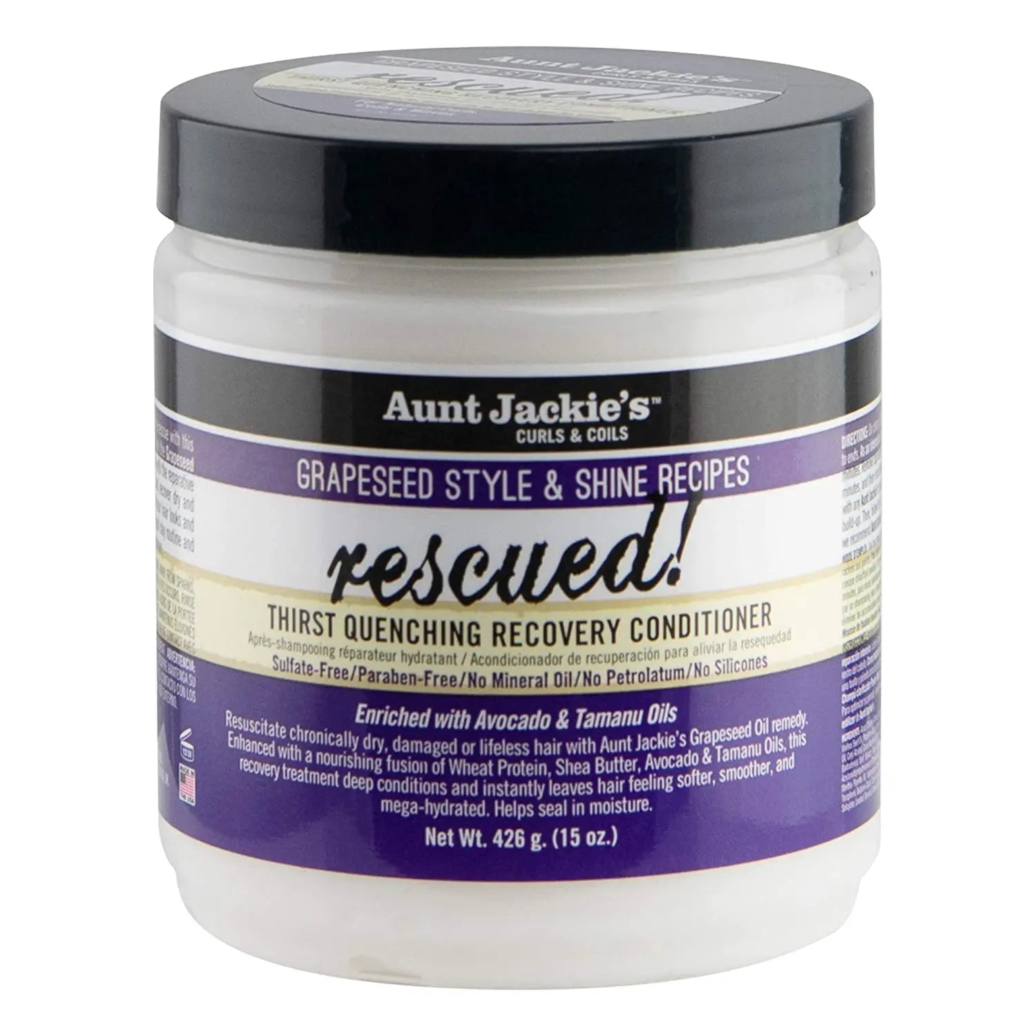 Masque Reconstructeur au Raisin & Avocat Rescued Recovery Conditioner 426g - AUNT JACKIE'S