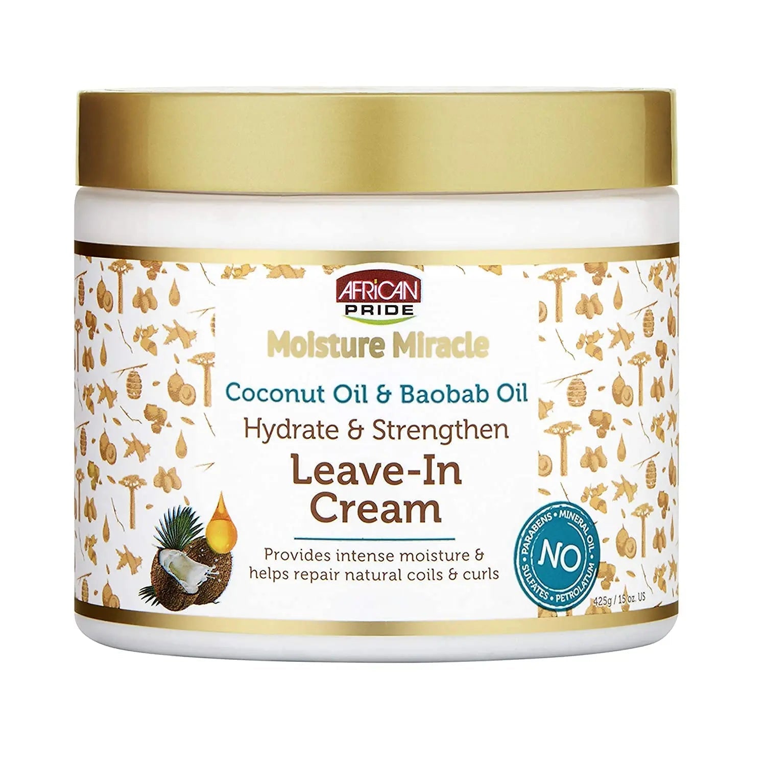 Leave-In Crème Baobab & Coco 425g - AFRICAN PRIDE MOISTURE MIRACLE