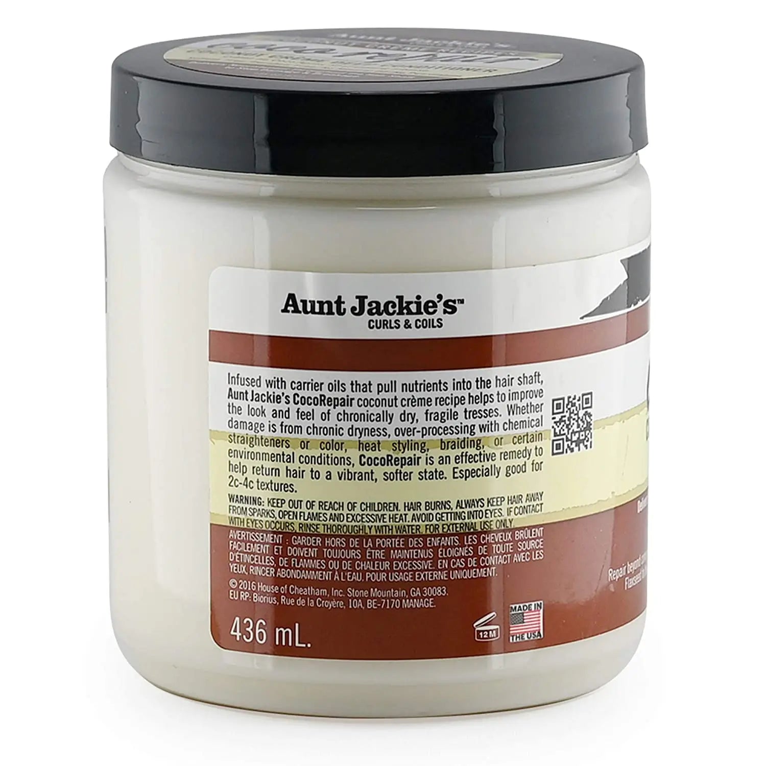 Masque Réparateur a l’Huile de Coco 426g - AUNT JACKIE'S