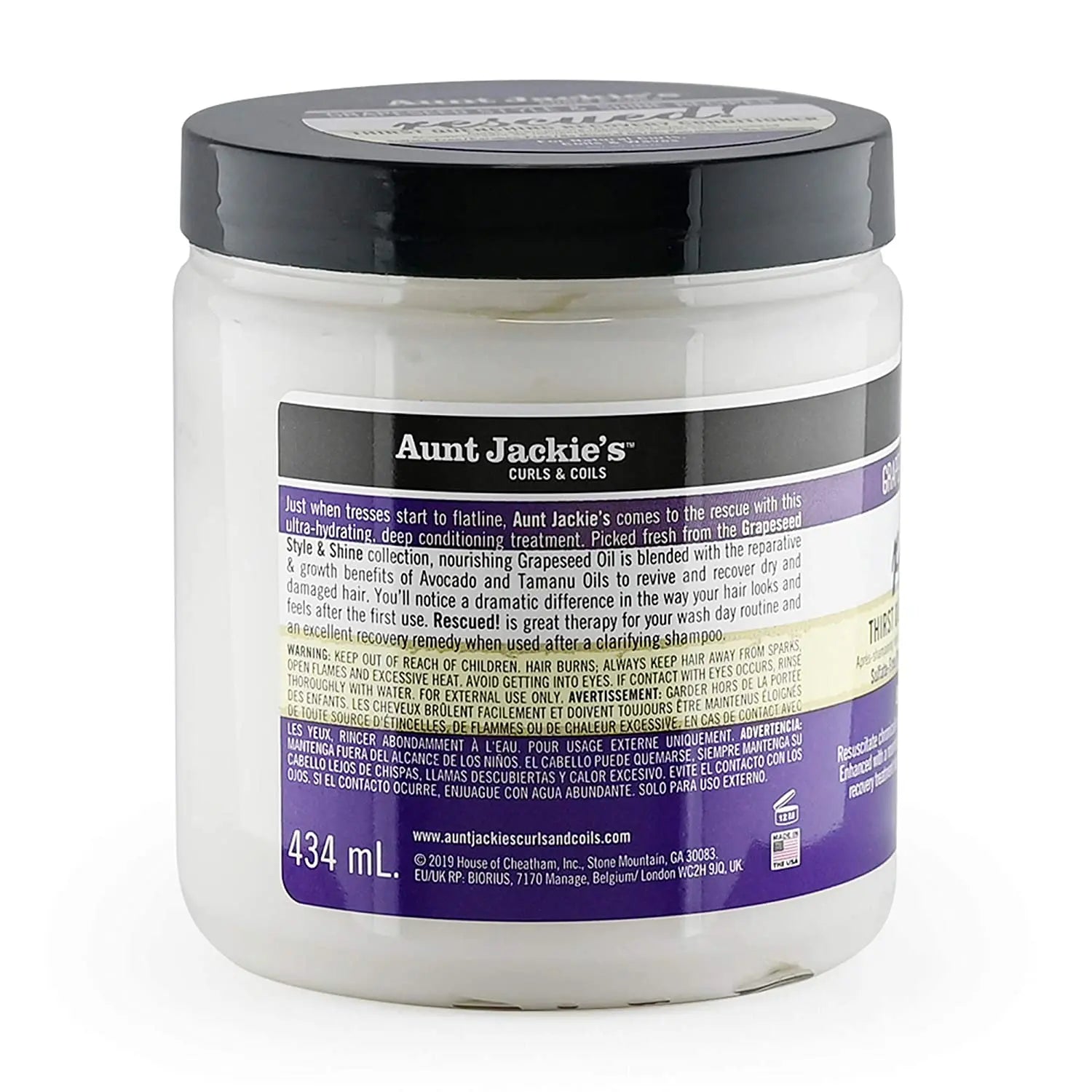 Masque Reconstructeur au Raisin & Avocat Rescued Recovery Conditioner 426g - AUNT JACKIE'S