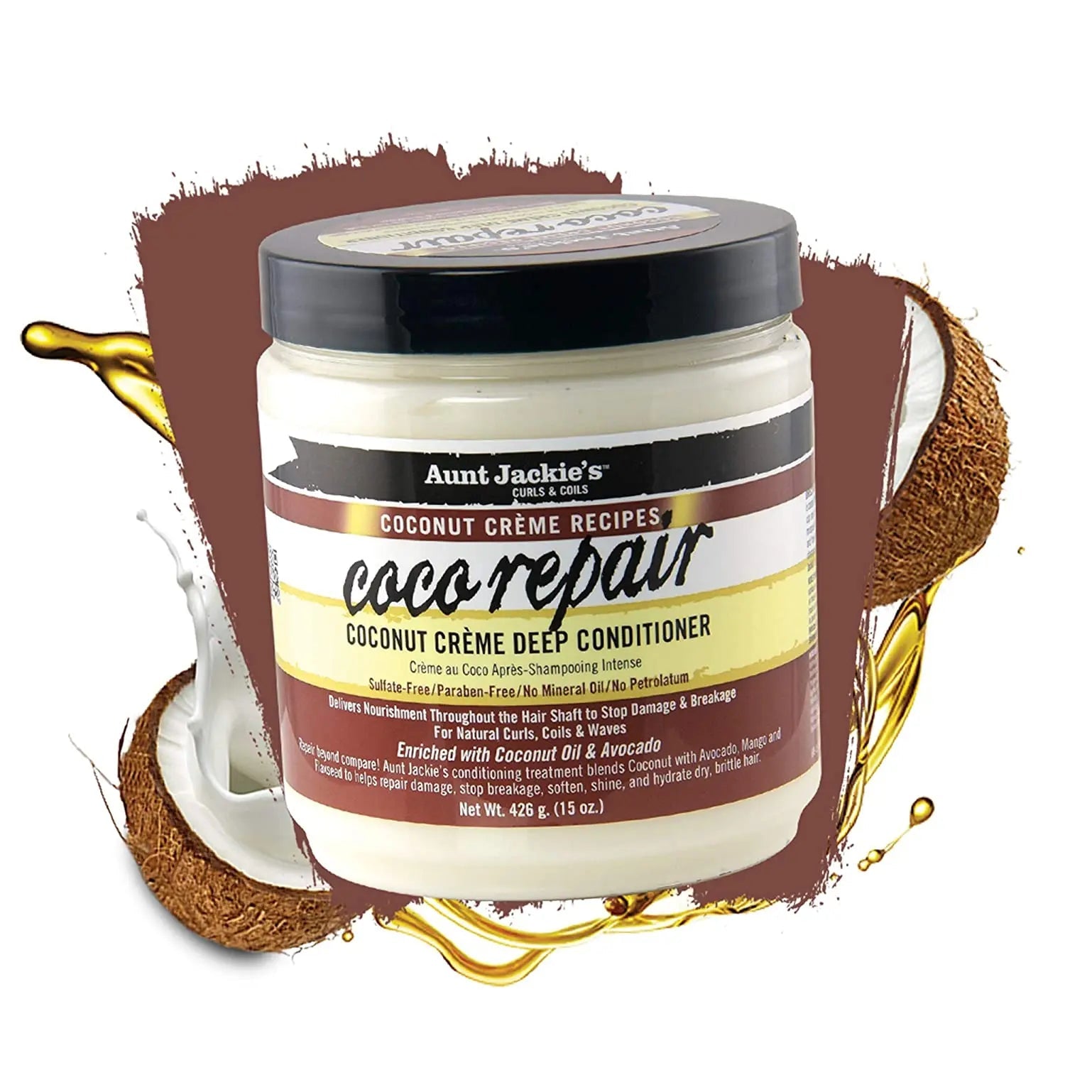 Masque Réparateur a l’Huile de Coco 426g - AUNT JACKIE'S