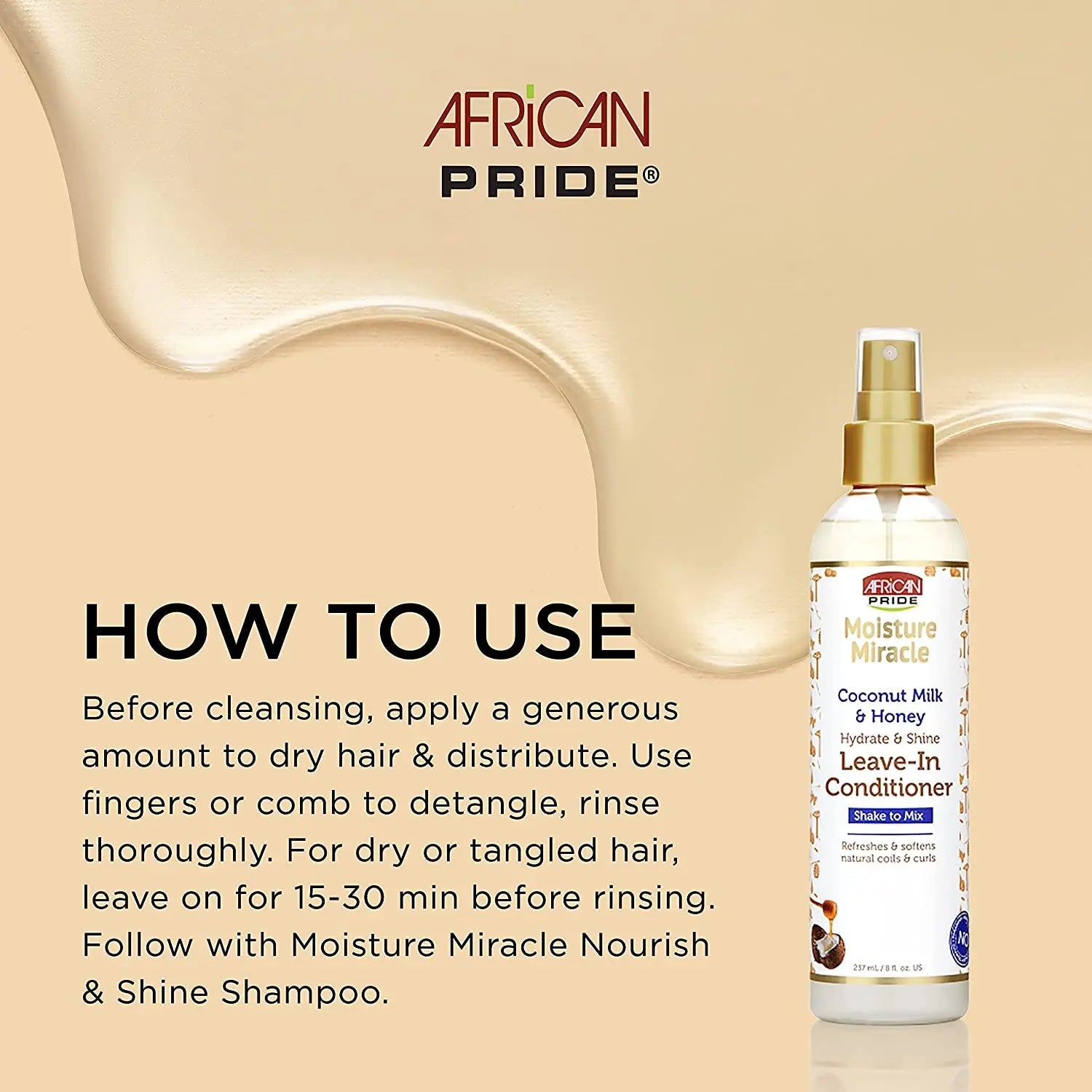 Leave-In Conditioner 237ml MOISTURE MIRACLE - AFRICAN PRIDE