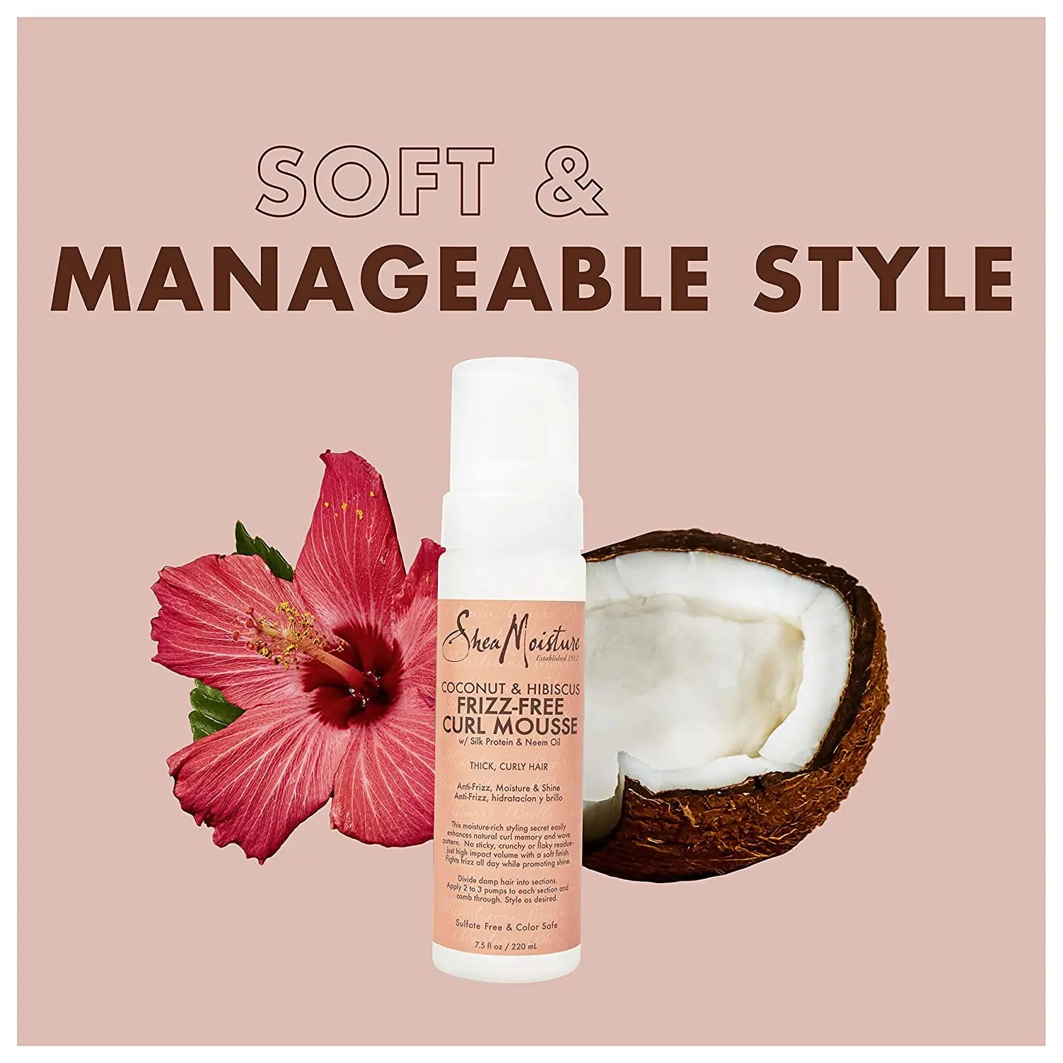 Mousse Coiffante Frizz-Free Hibiscus & Coco 220ml - SHEA MOISTURE